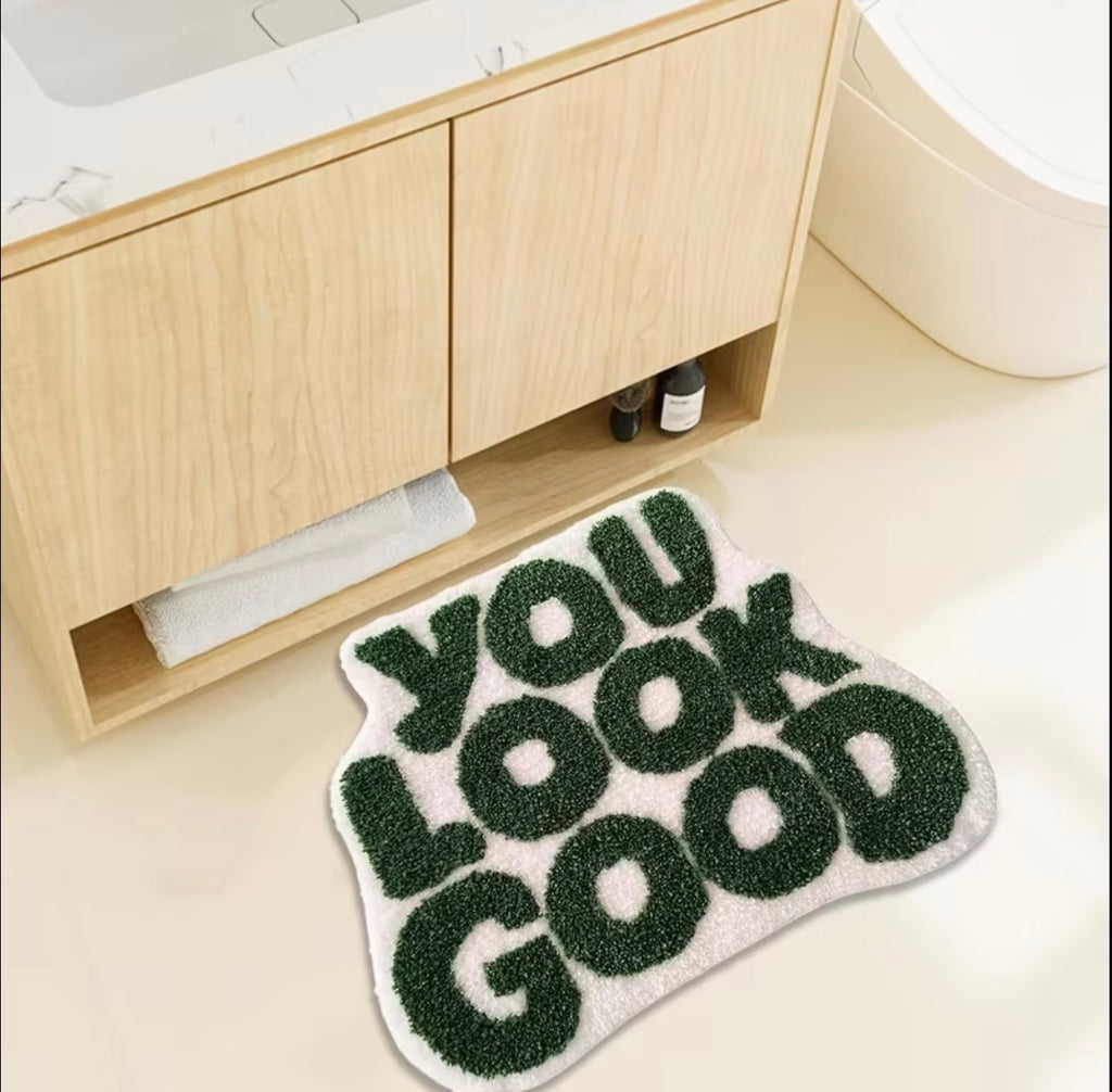 You Look Good” Plush Bath Mat