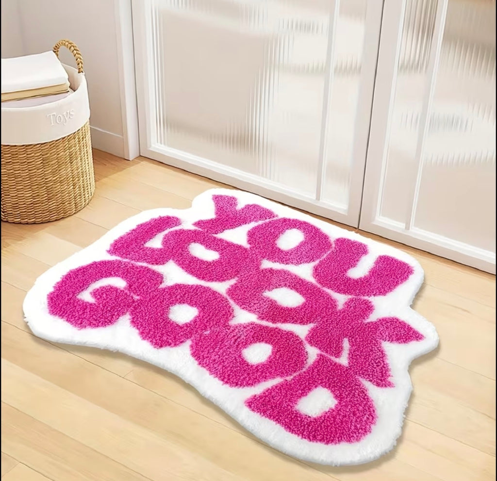 You Look Good” Plush Bath Mat
