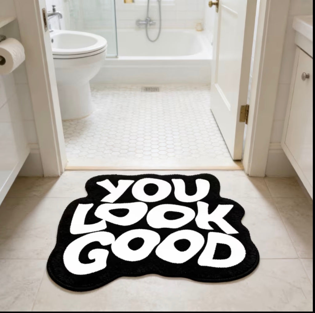 You Look Good” Plush Bath Mat