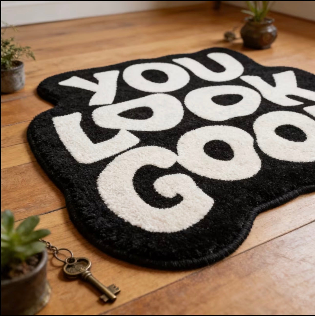 You Look Good” Plush Bath Mat