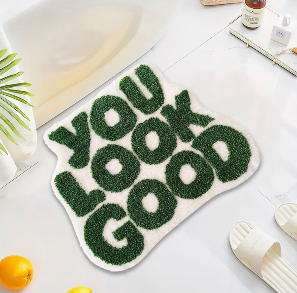 You Look Good” Plush Bath Mat