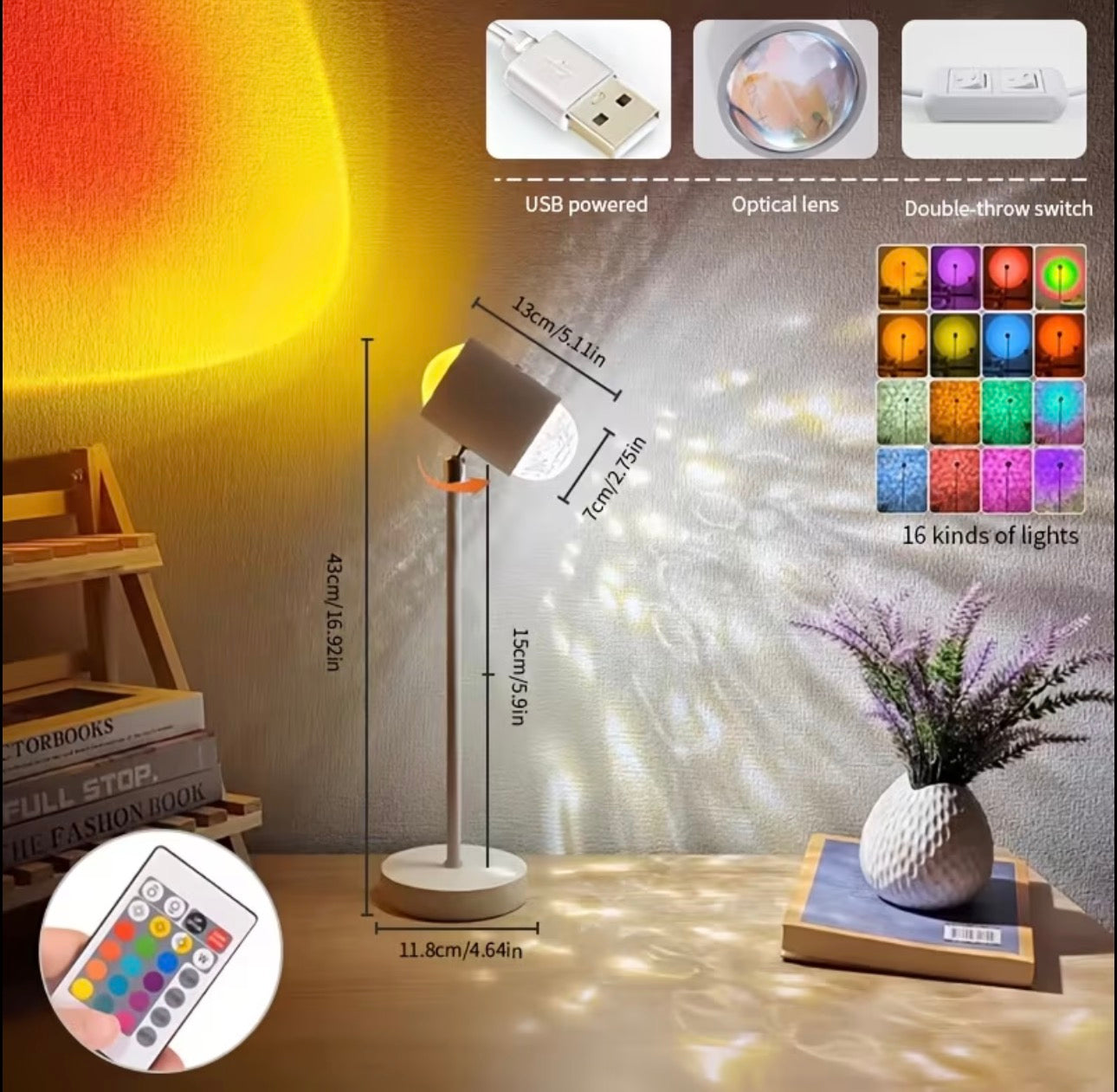 16 Color Sunset Projector