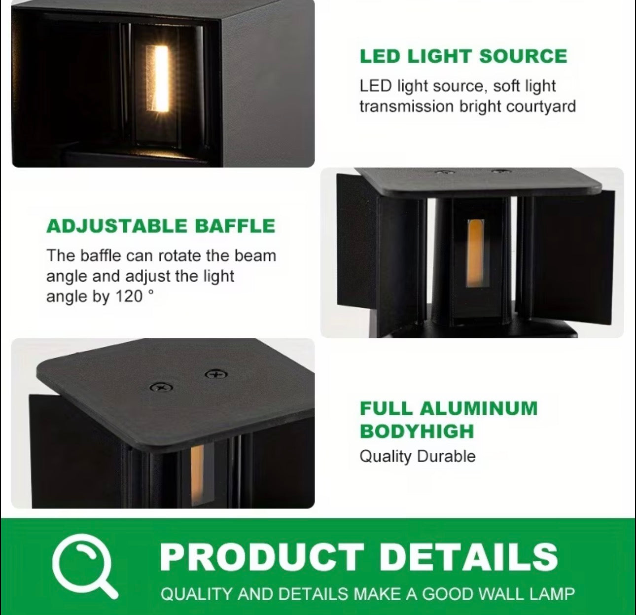 Square shape Wall Light IP65 LED