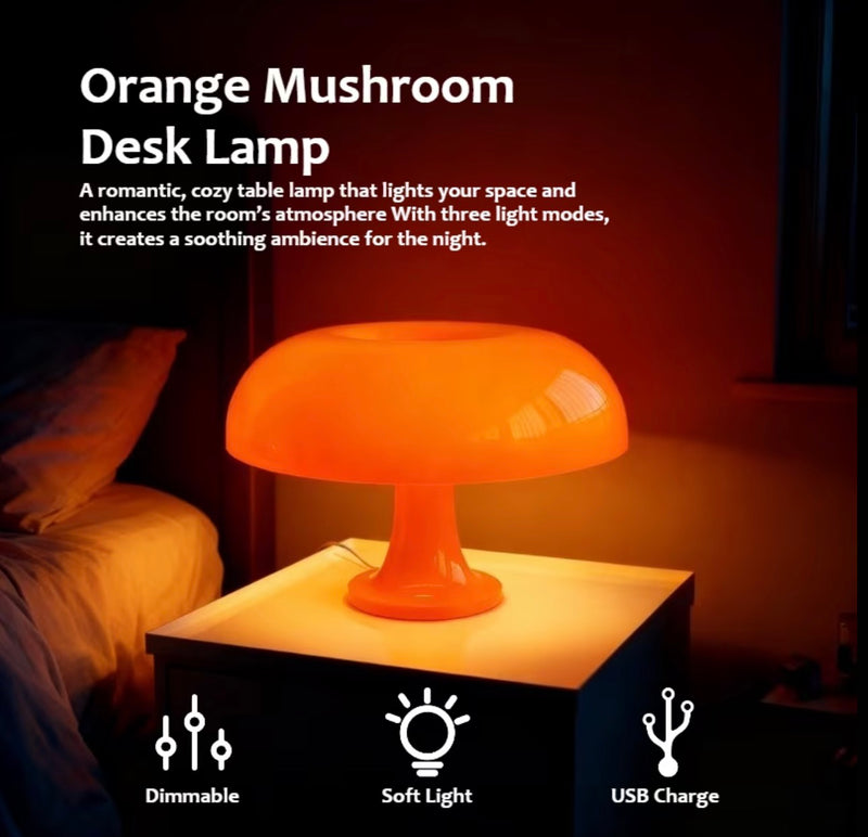 Orange Mushroom Tablelamp