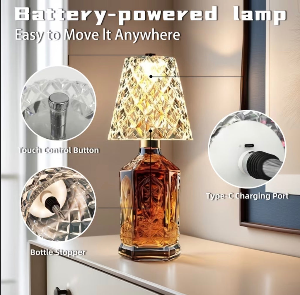 Crystal Clear Bottle Table Light