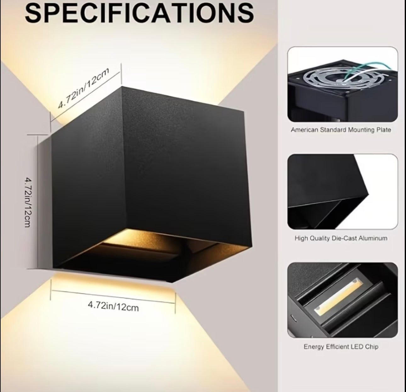 Square shape Wall Light IP65 LED