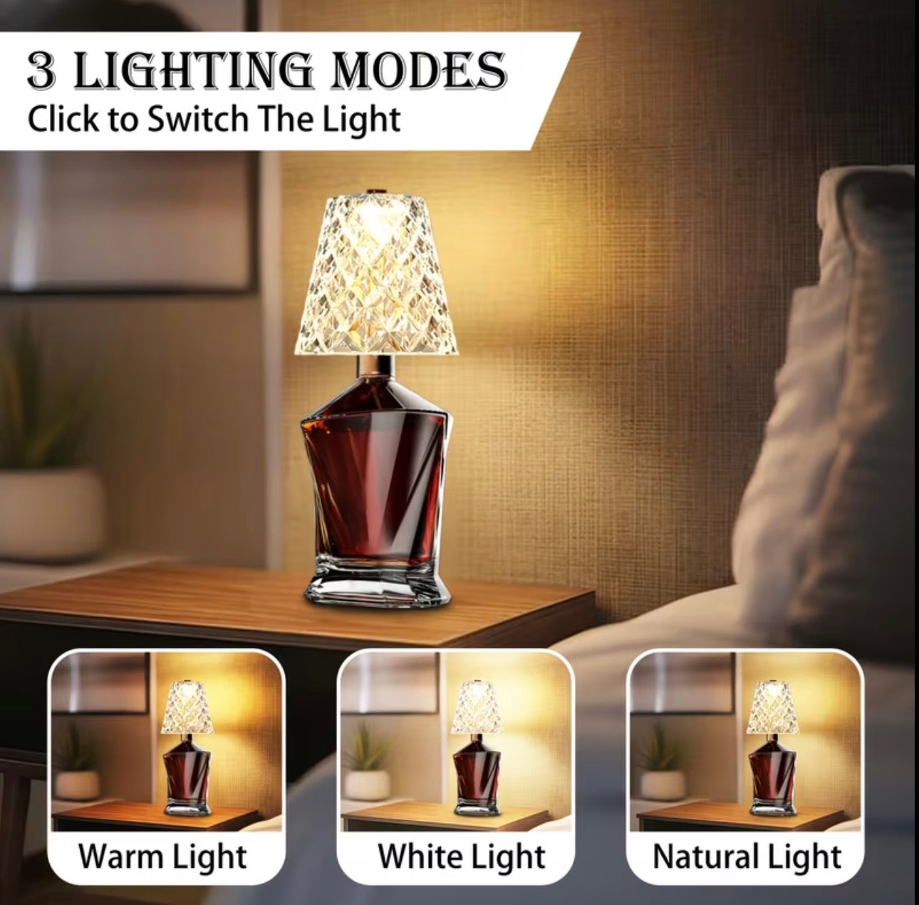 Crystal Clear Bottle Table Light