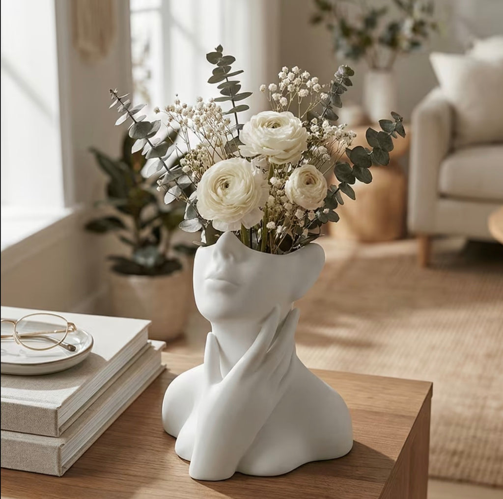 Larger Modern Abstract Female Face Sculpture